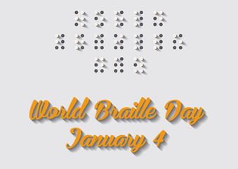 Poster for World Braille Day (January 4). World Braille Day vector illustration. vector illustration poster to world Braille day.
