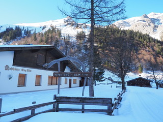 Dorf Engalm/Karwendel im Winter