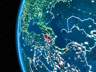 Armenia on Earth at night