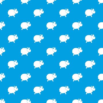 Sheep pattern seamless blue