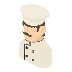 Chef man icon, isometric 3d style