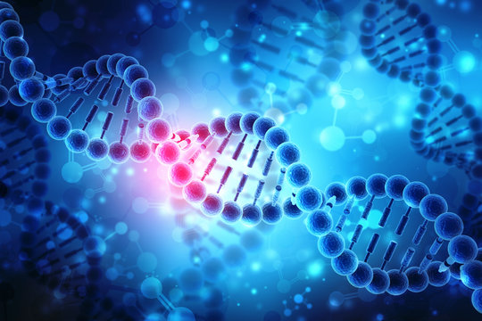 Dna molecule isolated in digital background, 3d rendering