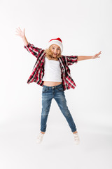 Full legth portrait of a cheery little girl