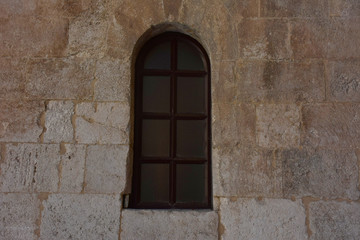 Fototapeta na wymiar Italy, Bari, Norman-Svevo Castle. Medieval fortress that dates back to 1132. Internal window