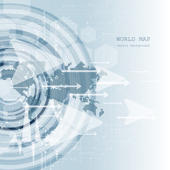 Global network connection. World map technology composition concept of global business. Vector Illustration