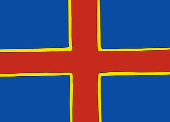 Symmetrical Nordic Cross Flag for Ahvenanmaa