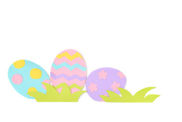Fototapeta na wymiar Easter eggs paper cut on white background - isolated