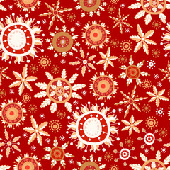 Snowflake christmas and new year seamless pattern