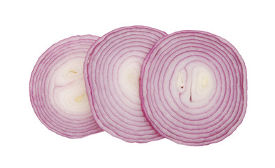 red onions on a white background, are isolated.