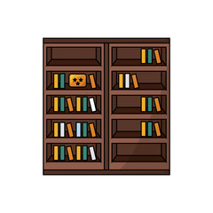 bookshelf with books icon