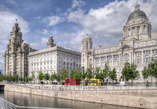 The Three Graces in Liverpool, UK.