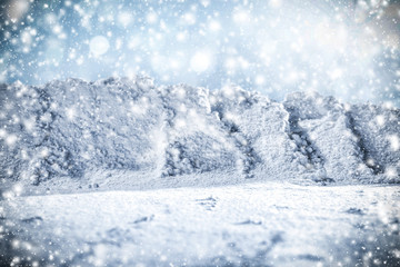 Fototapeta na wymiar christmas background of snow and frost 