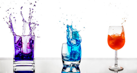 colorful drinks in glasses