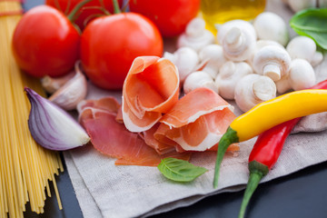 prosciutto di Parma and italian ingredients