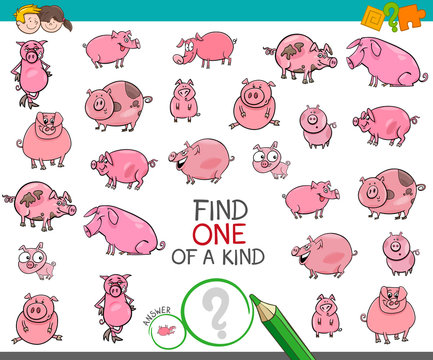 find one of a kind with pigs animal characters