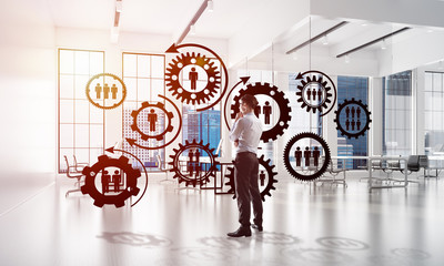 Networking and social communication concept as effective point for modern business