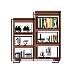  Shelves Unit with decorative objects 