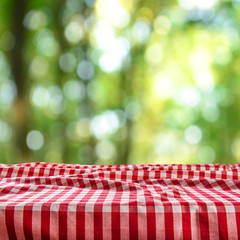 Empty checkered table background