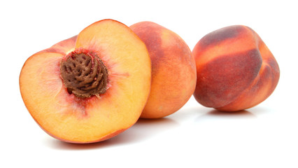 Peaches isolated on white background