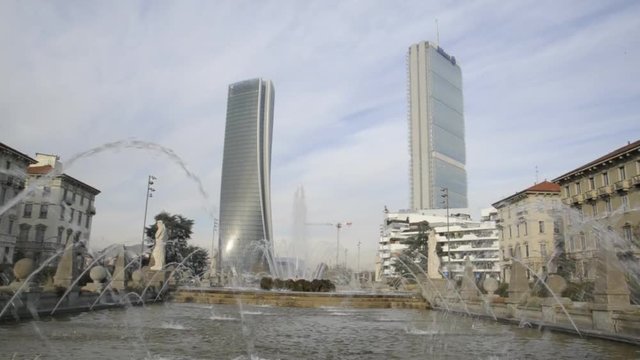 Italy - Milan dicember 13,2017 - City life complex - Isozaki and Hadid tower - The new commercial and residential area - Shopping district, skyscrepers and skyline