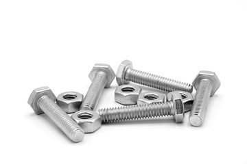 nuts and bolts isolated on white background