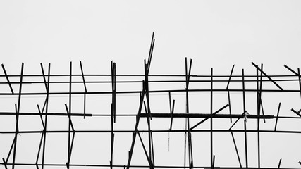 silhouette of scaffolding