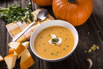 Homemade pumpkin soup