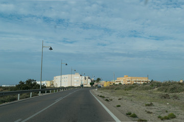View from seaside driving way in Almeria, Spain