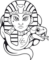 Egyptian queen Cleopatra and her cobra
