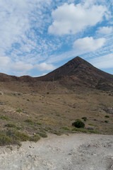 Triangle mountain at seaside in Almeria, Spain