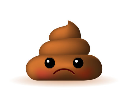 recommend clip art: Cute Sad Poo Emoticon on White Background. Isolated Vector Illustration 