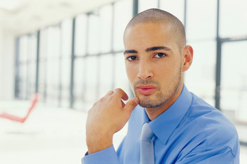Close up of businessman?s face