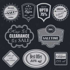 Fototapeta premium Vector sale labels. Vintage style. Set of labels