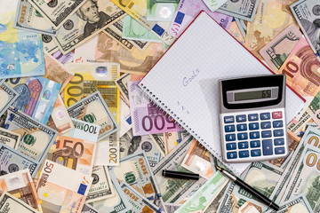 list goals with euro and dollar