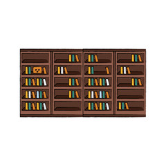 bookshelf with books icon