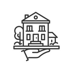 House - line design single isolated icon