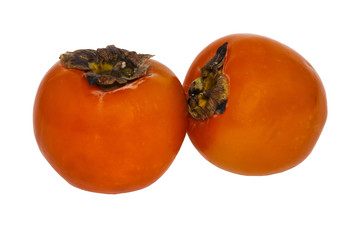 Persimmon Asian fresh fruit. Isolated on white background.