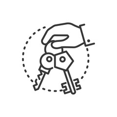 Keys - line design single isolated icon