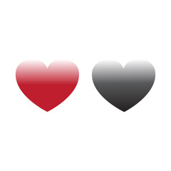 black and red hearts