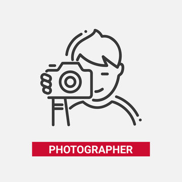 Photographer - Line Design Single Isolated Icon