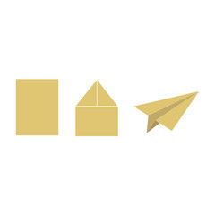 Vector icons in flat style - start up and launch. Trendy Illustrations for new businesses, invention and development with paper plane