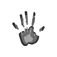 Watercolor handprint of family. Mom, dad and me vector illustration. Handprint of man, woman and child.