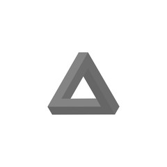 Penrose triangle icon. Impossible triangle shape. Optical Illusion. Vector Illustration isolated on white