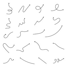 Vector of hand drawn arrows set isolated on a white background.