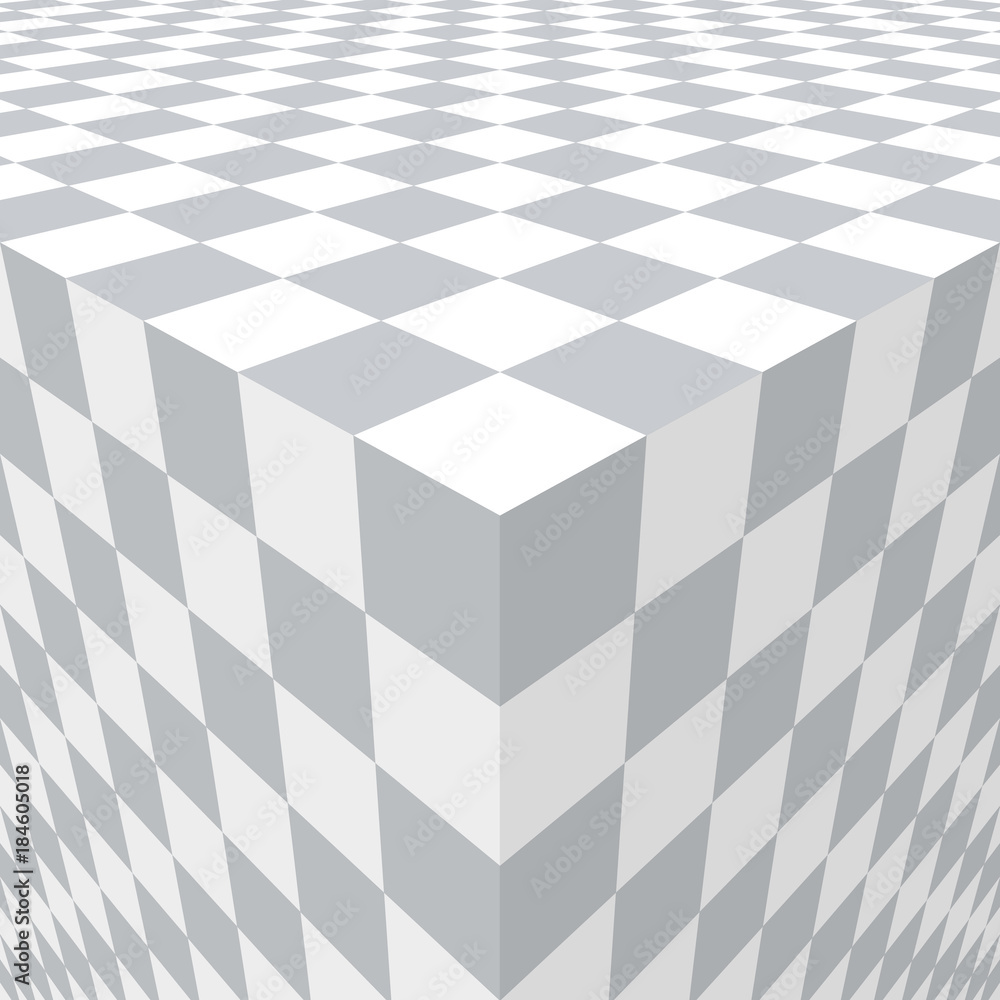 Poster abstract background with three-dimensional cube. line of perspective.