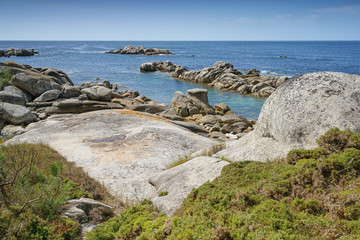 Fototapeta na wymiar Küstenlandschaft von Galizien nahe von O Grove, Spanien
