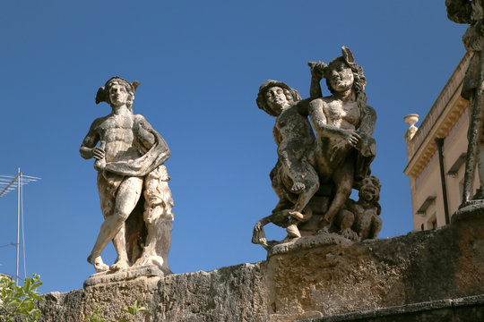Bagheria, Sicily, Italy. Exotic sculptures (XVIII cent.) at Villa Palagonia