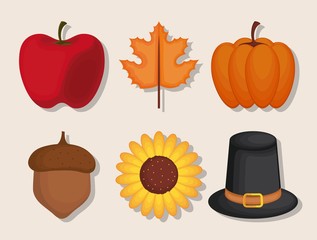 set of thanksgiving holiday season