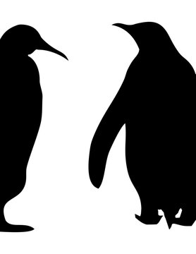 recommend clip art: the silhouette of two penguins