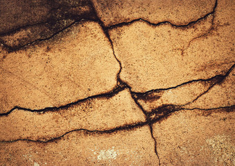 cracks on the old ocher wall